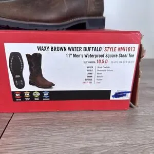 Brand New Justin Men’s Size 10.5D MJ1013 Water Buffalo Style Steel Toe Work Boot Justin Boots | Shoes | Brand New Justin Mens Size 5d Mj1013  main image 2